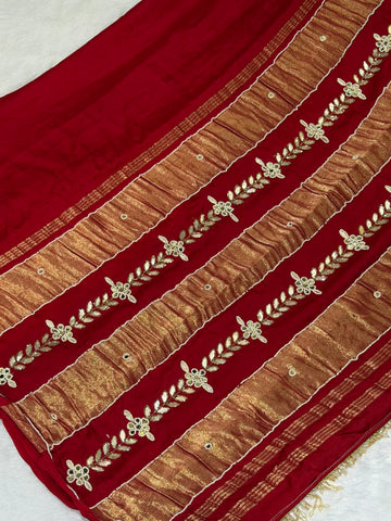 Asthmatic look gaji silk saree