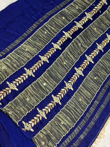 Asthmatic look gaji silk saree