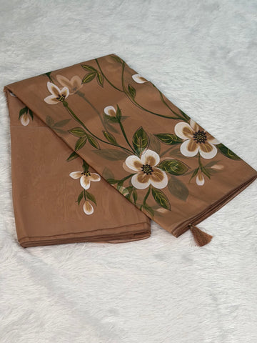 Hand print orgenza silk saree