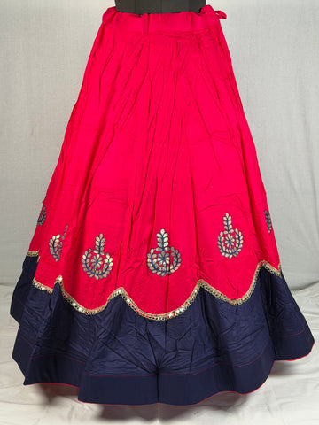 Premium Rayon Embroidered Flared Skirt