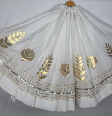 Premium Roman Silk Printed Flared Skirt