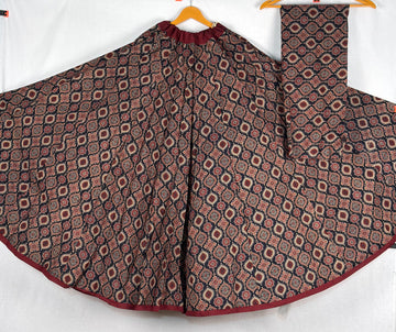 Premium Pure Cotton Printed Lehenga with Unstitched Blouse