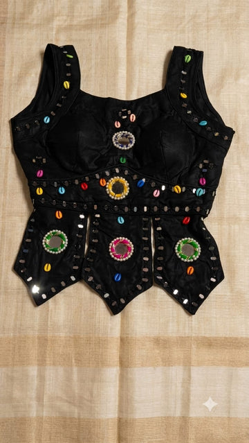 Asthetic Look Navratri Mirror Work Blouse