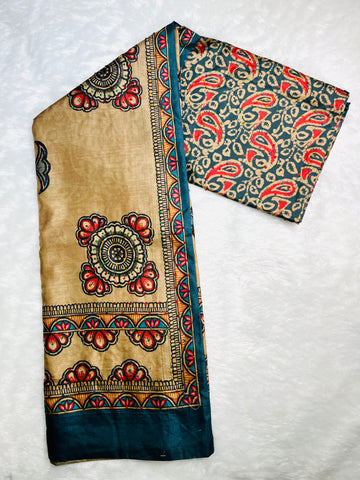 Bhagalpuri Madhubani print saree