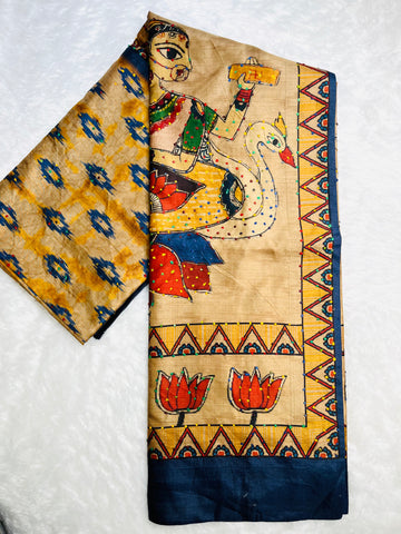 Bhagalpuri Madhubani print saree