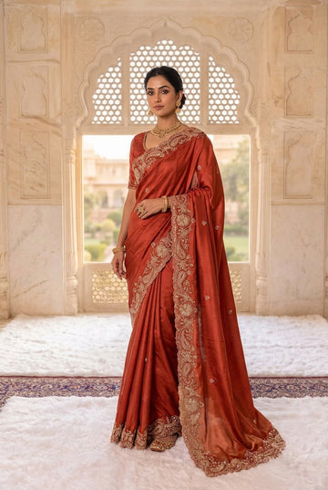 Pure Gaji Silk Bridal Saree | Designer Wedding Saree – Disshania