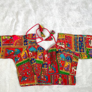 Position print full sleeve workable blouse